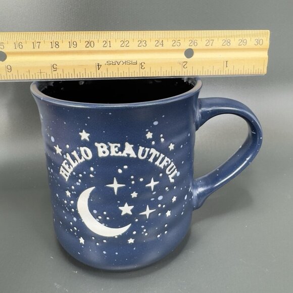 Stay Wild Moon Child Navy Blue Coffee Mug Cup 12oz Ceramic Hello Beautiful Mug - Picture 4 of 12